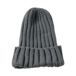 Bonnet en laine bébé épais gris foncé