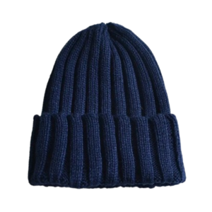 Bonnet en laine bébé épais bleu marine