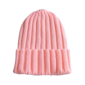 Bonnet en laine bébé épais rose