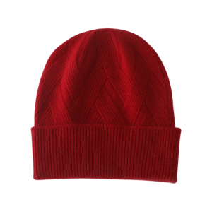 Bonnet en laine de cachemire femme rouge